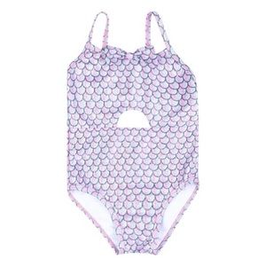 12-18M | New baby girl lavender shimmer mermaid scale swimsuit